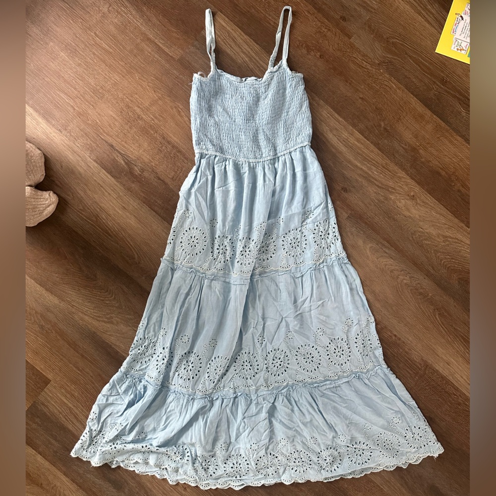 Blue floral summer dress